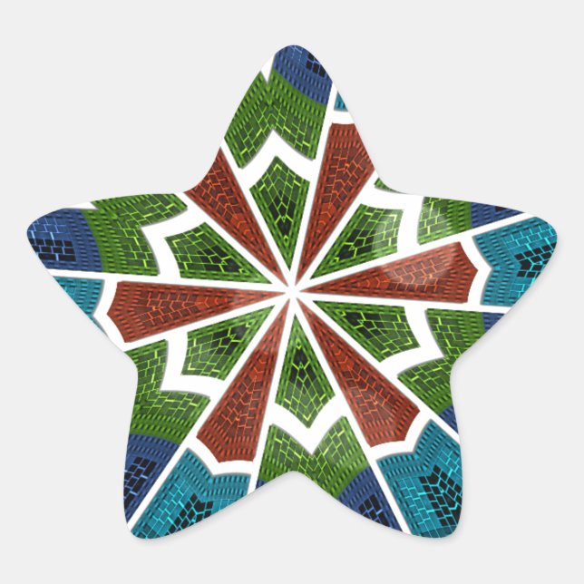 Schöne trendy asiatische Textil Design Kunst druck Stern-Aufkleber (Vorderseite)