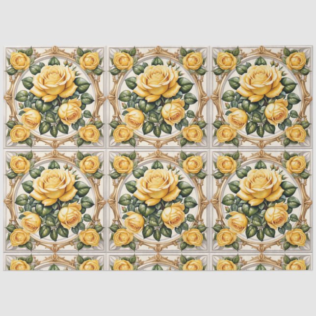 Schöne trendy Yellow Rose Collection Seidenpapier (Vorderseite)