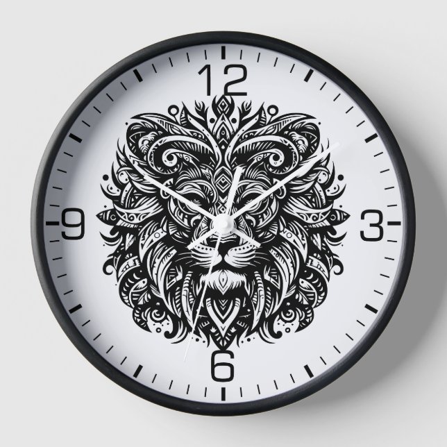 Schöne Tribal Lion Uhr (Vorderseite)