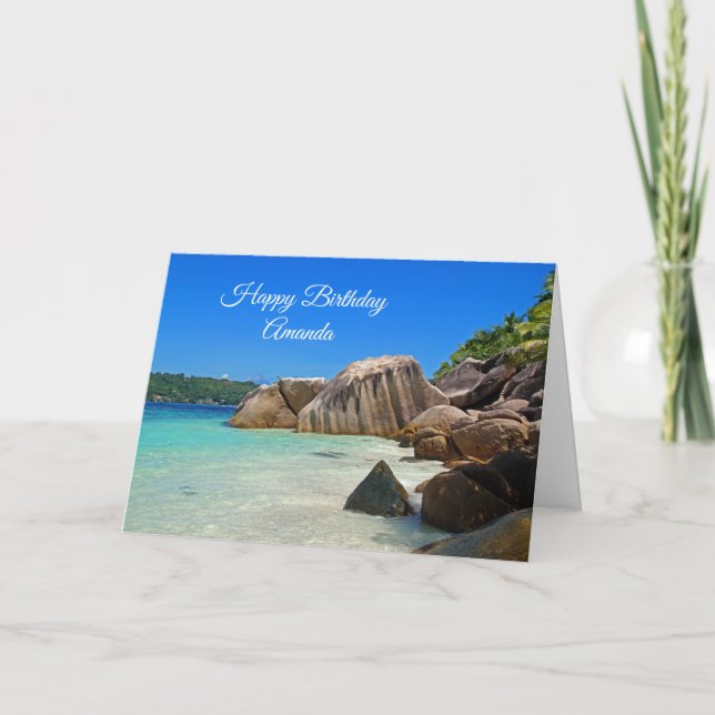 Schöne Tropenmeerküste Rocky Coastline Geburtstag Karte (Vorderseite)