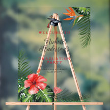 Schöne Tropical Themed Abschluss Begrüßungszeichen