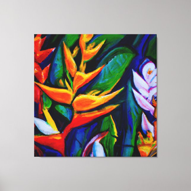 Schöne tropische Blumenmalerei Leinwand pri (Vorderseite)