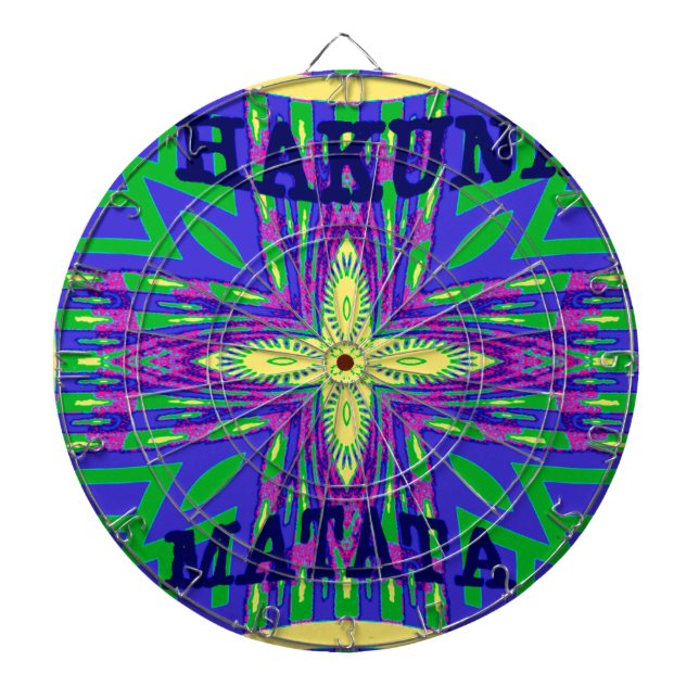 Schöne tropische Hakuna Matata Kanga Artwork. Dartscheibe (vorne)