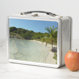 Schöne tropische Landschaft am Antiguan-Strand Metall Brotdose