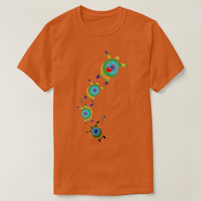 Schöne Tropische Meeresschildkröten T-Shirt (Design vorne)