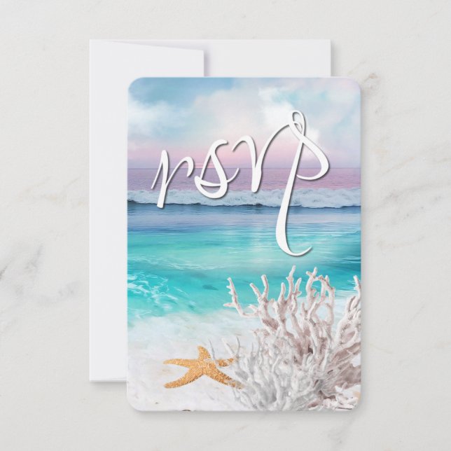 SCHÖNE TROPISCHE OZEANISCHE SONNENTERRASSE UAWG We RSVP Karte (Vorderseite)