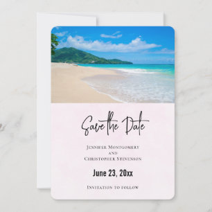 Schöne tropische Reiseziel-Landschaftsstrand Save The Date