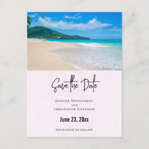 Schöne tropische Reiseziel-Strand Save-the-Date Einladungspostkarte