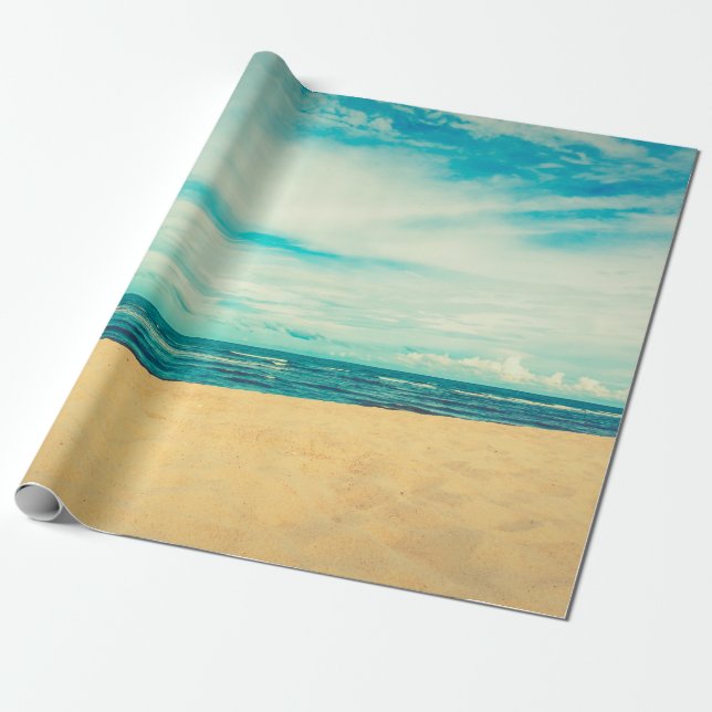 Schöne tropische Strand- und Meereslandschaft Geschenkpapier (Ungerollt)