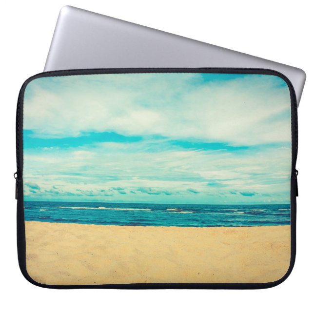 Schöne tropische Strand- und Meereslandschaft Laptopschutzhülle (Vorderseite)