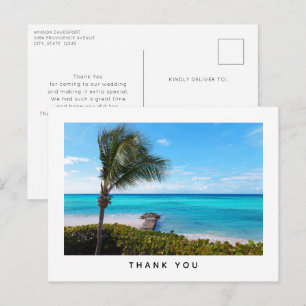 Schöne tropische Strandbrise Palm Danke Postkarte