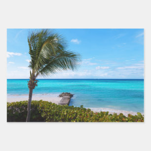 Schöne tropische Strandbrise Palme Geschenkpapier Set