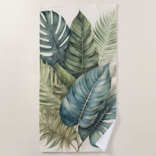 Schöne tropische Wasserfarbe Banane, Palme Strandtuch