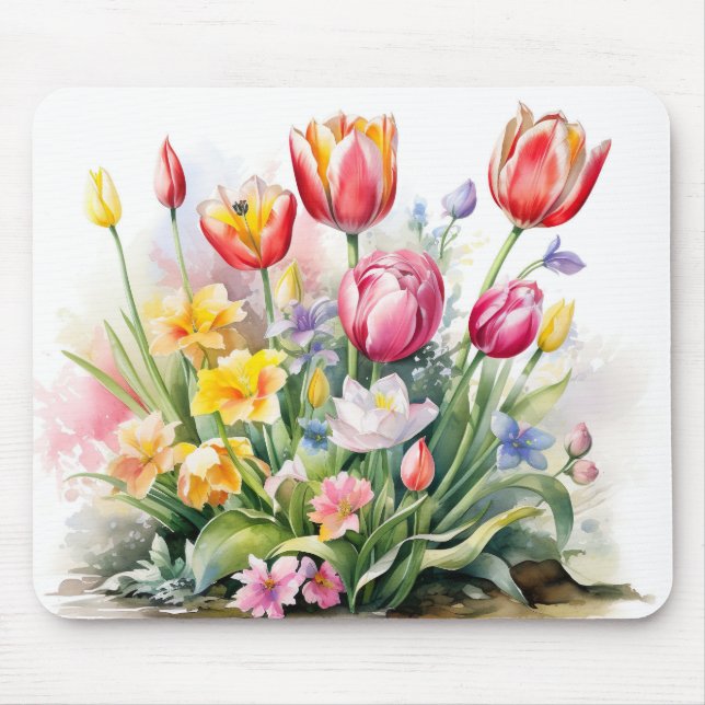 Schöne Tulip Blume Blume Mousepad (Vorne)