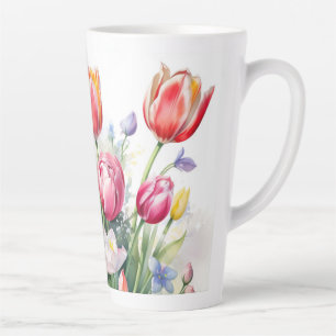 Schöne Tulip Blume Latte Tasse