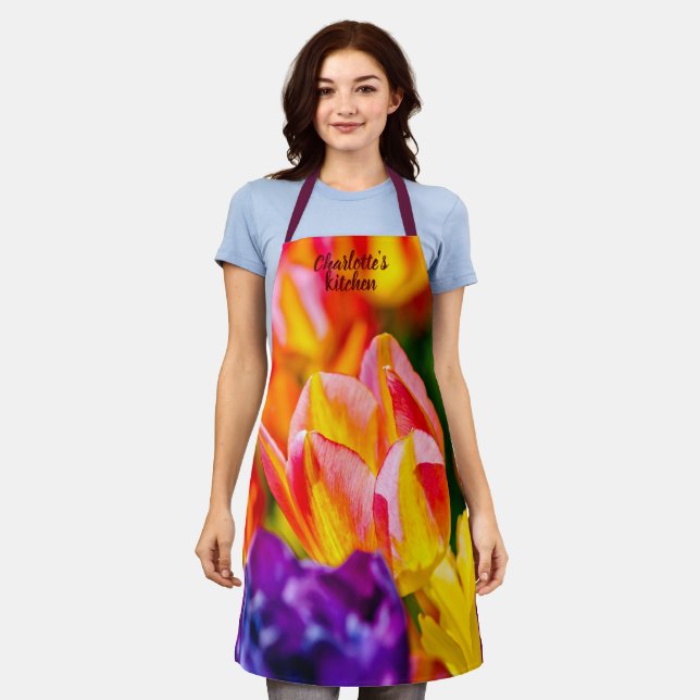 Schöne Tulip-Blume Schürze (Getragen)