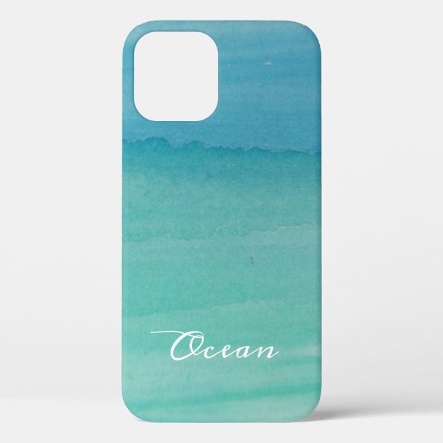 Schöne türkisblaue Aquarellfarbe Case-Mate iPhone Hülle (Rückseite)