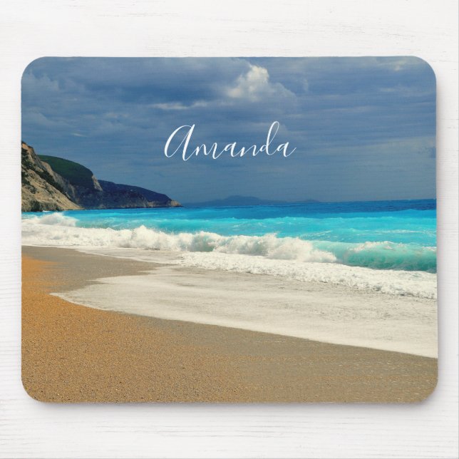 Schöne türkisfarbene tropische Fotografie Mousepad (Vorne)