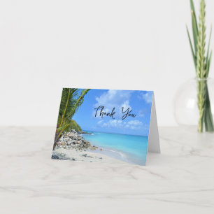 Schöne türkisfarbene tropische Strand Dankeskarte