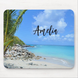 Schöne türkisfarbene tropische Strand Mousepad