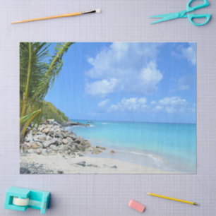 Schöne türkisfarbene tropische Strand Seidenpapier
