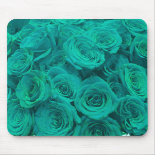 Schöne Türkisgrüne Rosen Türkise Blumen  Mousepad