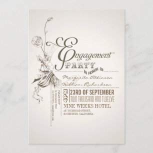 schöne Typografie-Engagement Partei Einladungen