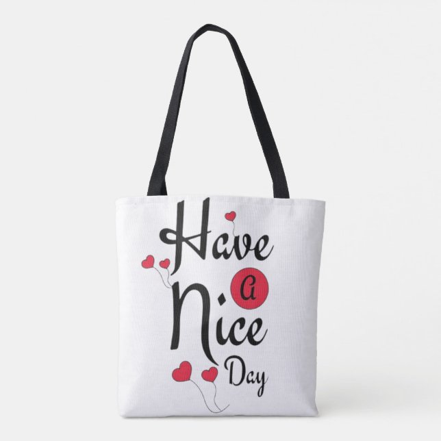 Schöne-Typografie mit Herzballons Tasche (Rückseite)