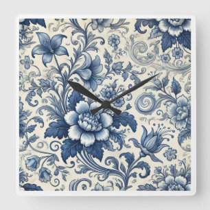 Schöne Uhr der blauen Blume