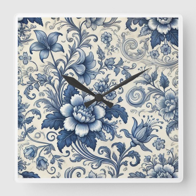 Schöne Uhr der blauen Blume (Vorderseite)