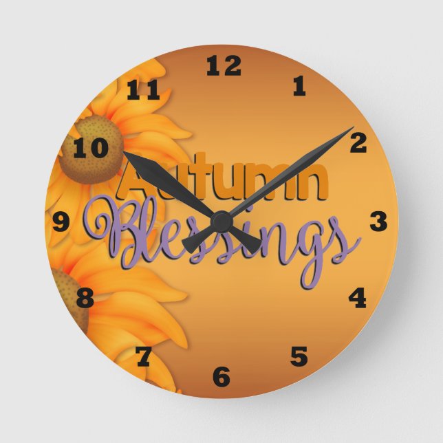 Schöne Uhr der Segen an der Wand im Herbst (Vorderseite)