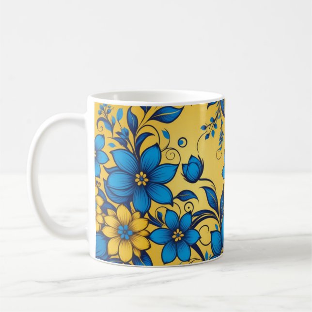 Schöne ukrainische Farbenpracht Kaffeetasse (Links)
