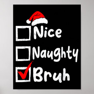 Schöne unartige Brüder-Jungs lustige Weihnachtslis Poster