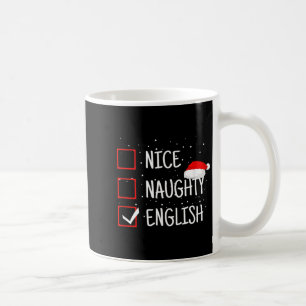Schöne unartige englische Weihnachts-Checkliste Lu Kaffeetasse