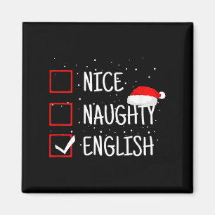 Schöne unartige englische Weihnachts-Checkliste Lu Magnet