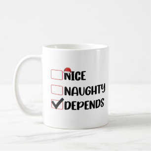 Schöne Unartige Hängt von Weihnachtsmann-Weihnacht Kaffeetasse
