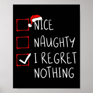 Schöne Unartige Ich Bedauere Nichts Weihnachtslist Poster