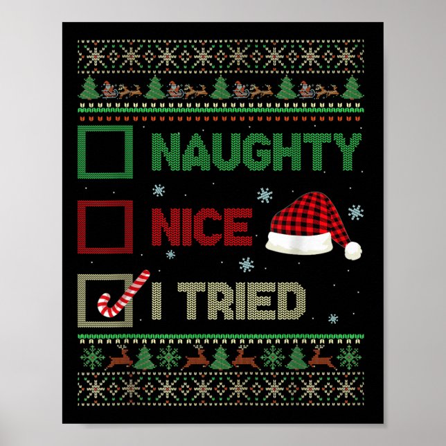 Schöne Unartige Ich Habe Einen Hässlichen Pullover Poster (Vorne)