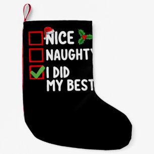 Schöne Unartige Ich Habe Meine Beste Weihnachtslis Kleiner Weihnachtsstrumpf