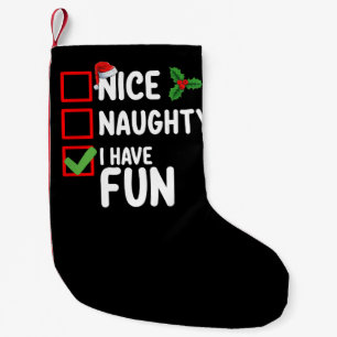 Schöne Unartige Ich Habe Spaß Weihnachtsmann Weihn Kleiner Weihnachtsstrumpf