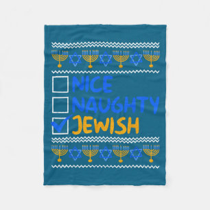 Schöne Unartige Jüdische Hässliche Hanukkah Chanuk Fleecedecke