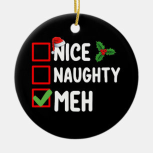 Schöne Unartige Meh Lustige Weihnachtsliste Feiert Keramik Ornament