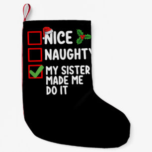 Schöne Unartige Meine Schwester Hat Mich Gezwungen Kleiner Weihnachtsstrumpf