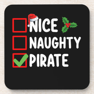 Schöne unartige Piratenfamilie passende Weihnachts Getränkeuntersetzer