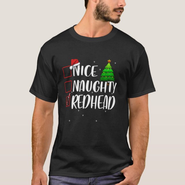 Schöne Unartige Rothaarige Weihnachten Passendes O T-Shirt (Vorderseite)