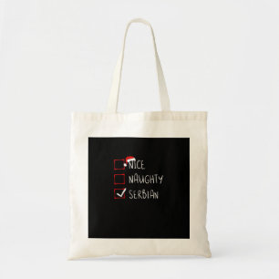 Schöne unartige serbische Weihnachts-Erbe-Tasche Tragetasche