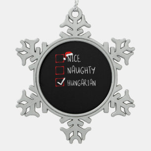 Schöne unartige ungarische Weihnachtsbräuche Schneeflocken Zinn-Ornament