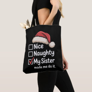Schöne unartige Weihnachtsmannmütze, die meine Sch Tasche