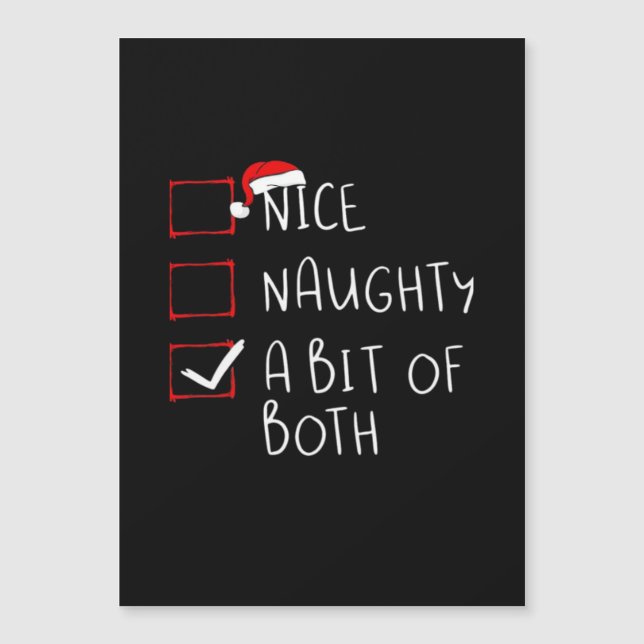 Schöne Unartige Weihnachtsmannmütze Humor Stimmung Magnetkarte (Vorderseite)