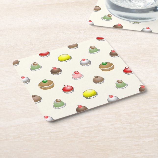 Schöne und bunte Kuchen Rechteckiger Pappuntersetzer (angewinkelt)